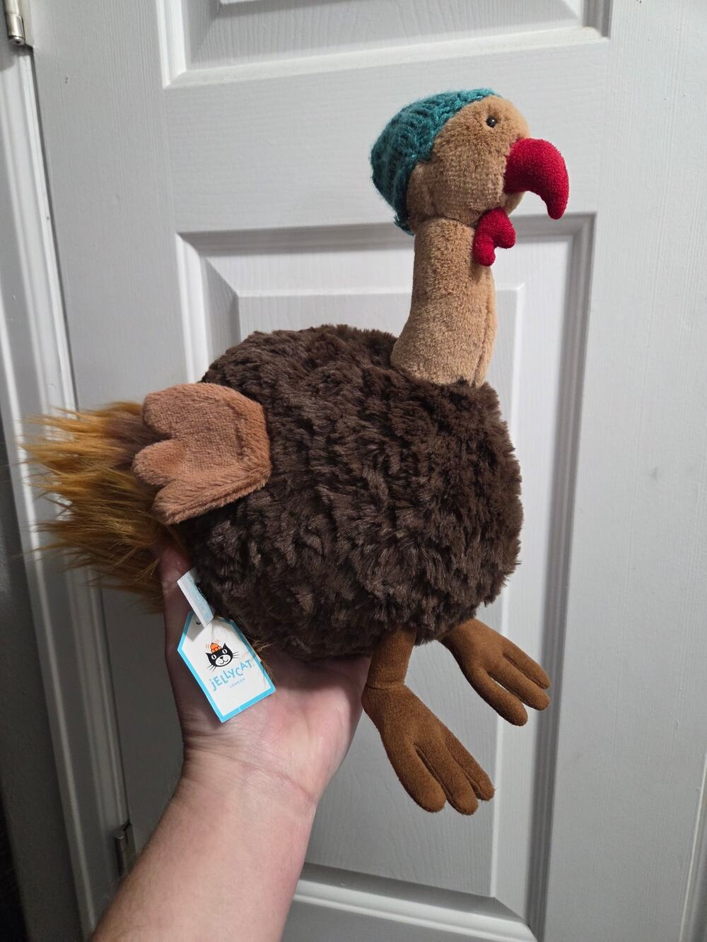 Retired Jellycat Theo Turkey Plush Stuffed Animal NWT Tags Dust Bag